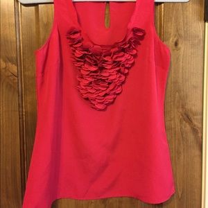 Sleeveless Red Ruffle Shell - NY&Co - Size XS